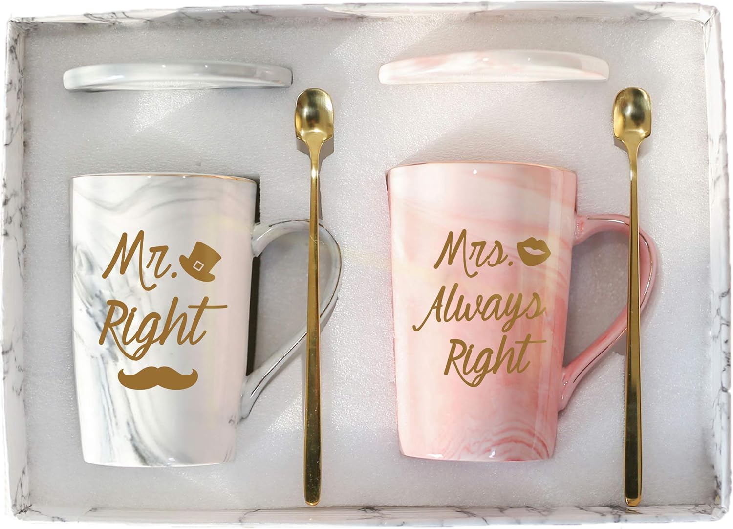 Mr Right Mrs Always Right Couple Mugs - Perfect Wedding Gift!