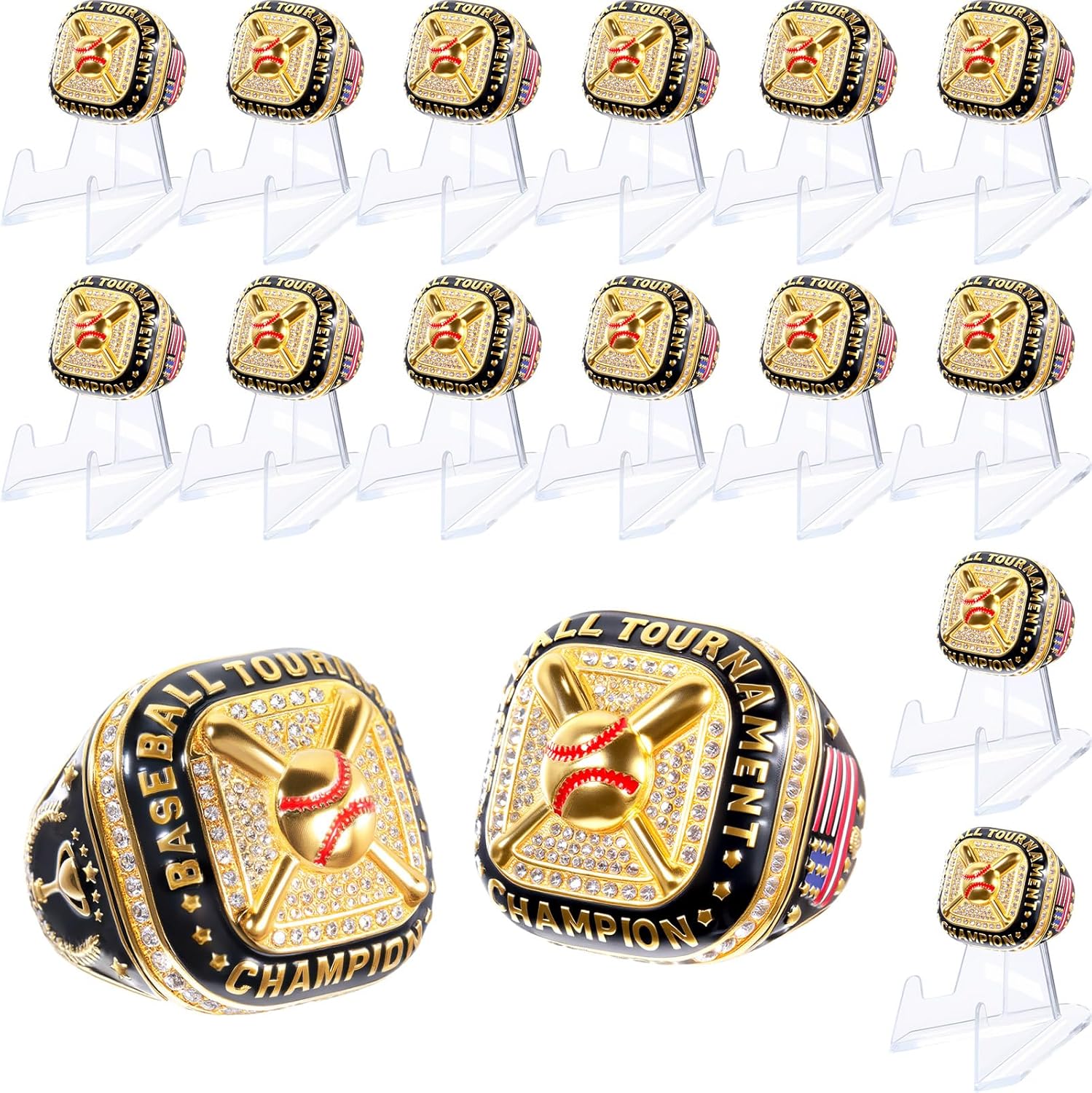 Misdary Championship Rings for Soccer Baseball Basketball MVPs