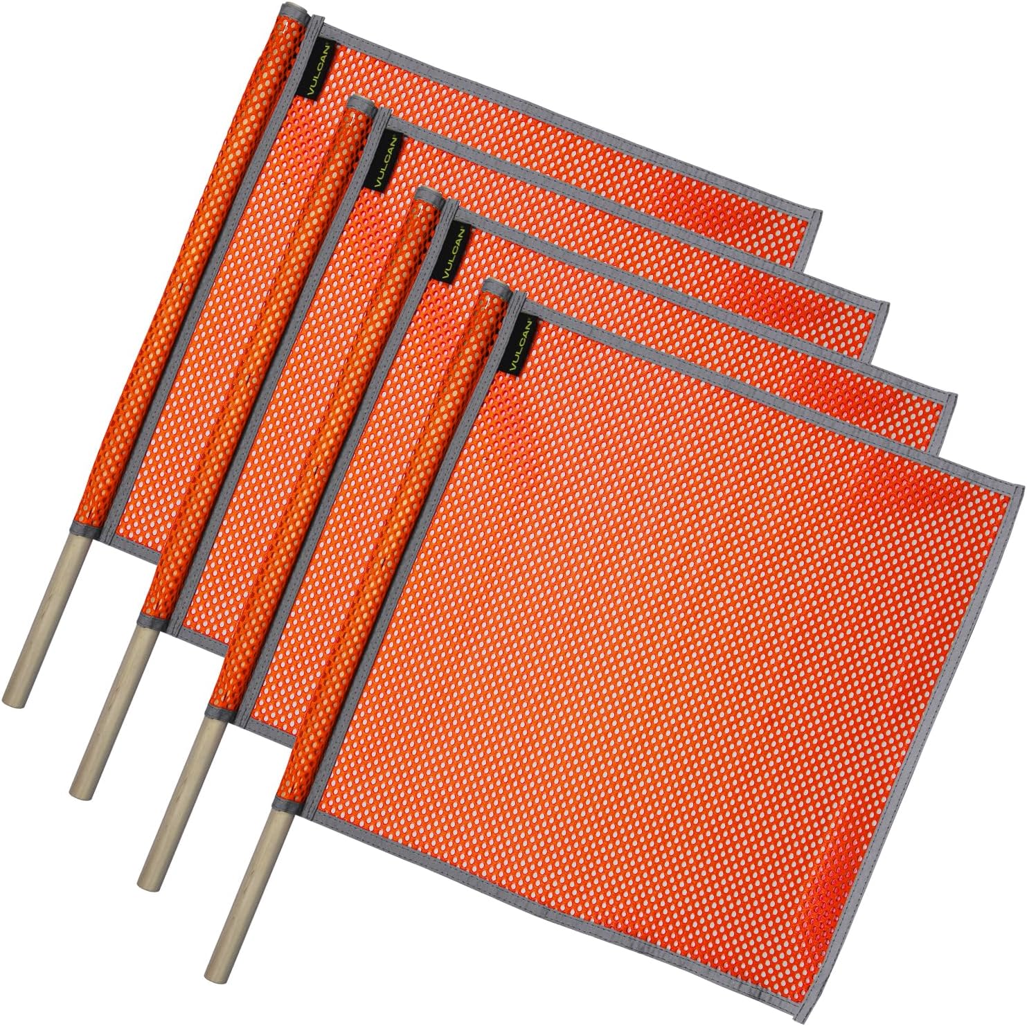 VULCAN Safety Flags - Bright Orange Mesh for Traffic Control