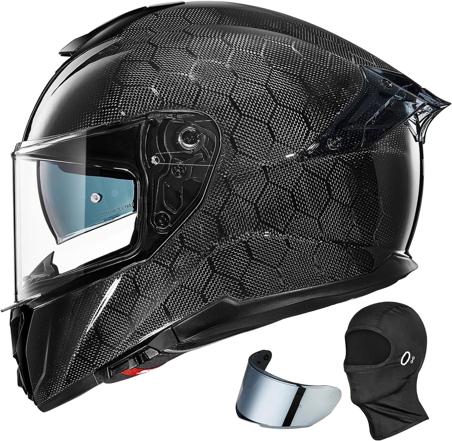 ILM Carbon Fiber Motorcycle Helmet Full Face with Dual Visor