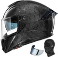Carbon Fiber Full Face Motorcycle Helmet with Dual Visors