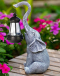 Elephant Garden Statue Solar Lantern - Charming Outdoor Accent
