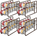 Can Dispenser Rack 4 Pack - Stackable Can Storage Organizer for Pantry