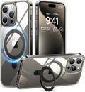 TORRAS Magnetic Ostand for iPhone 15 Pro Max Case - Clear Grey