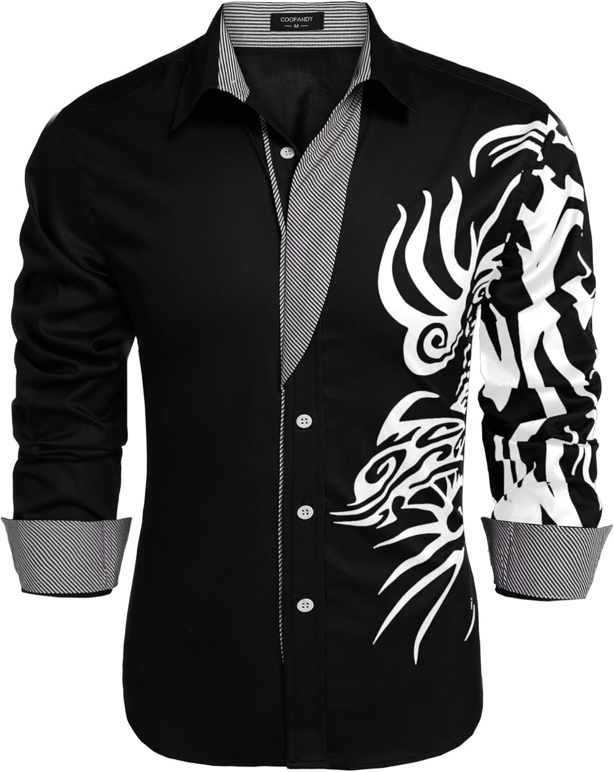 Stylish COOFANDY Men's Print Button Down Dress Shirt for All Occasions
