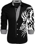 COOFANDY Men's Print Button Down Dress Shirt - Comfortable Casual