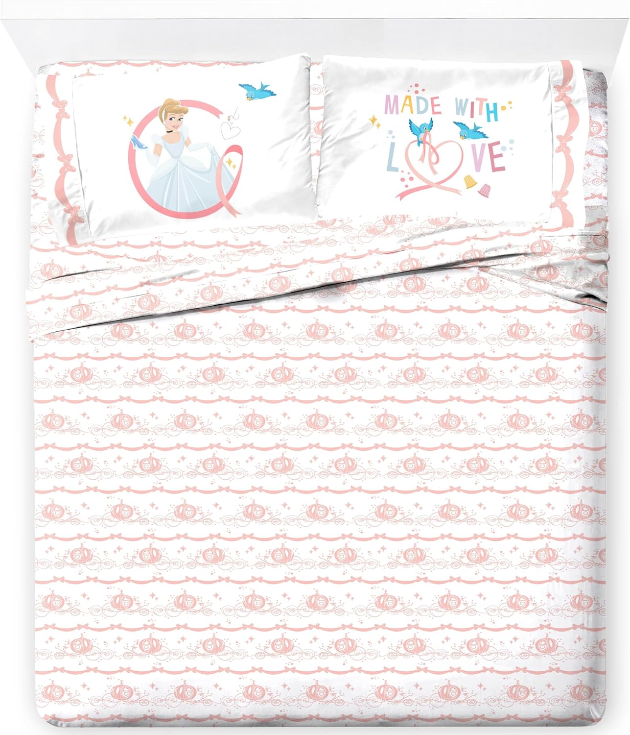 Princess Cinderella Kids Sheet Set - Ultra-Soft Bedding for Dreams