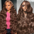 Chocolate Brown Lace Front Wig 13x6 200 Density Body Wave - Natural