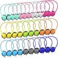 Classroom Headphones 30 Pack Bulk Set for Students - Bright Macaron