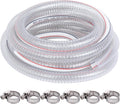 20FT 1in ID x 1.25in OD Steel Wire Suction Hose - Heavy Duty Clear