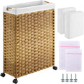 Greenstell Laundry Hamper with Wheels 66L Slim Rattan - Space Saving