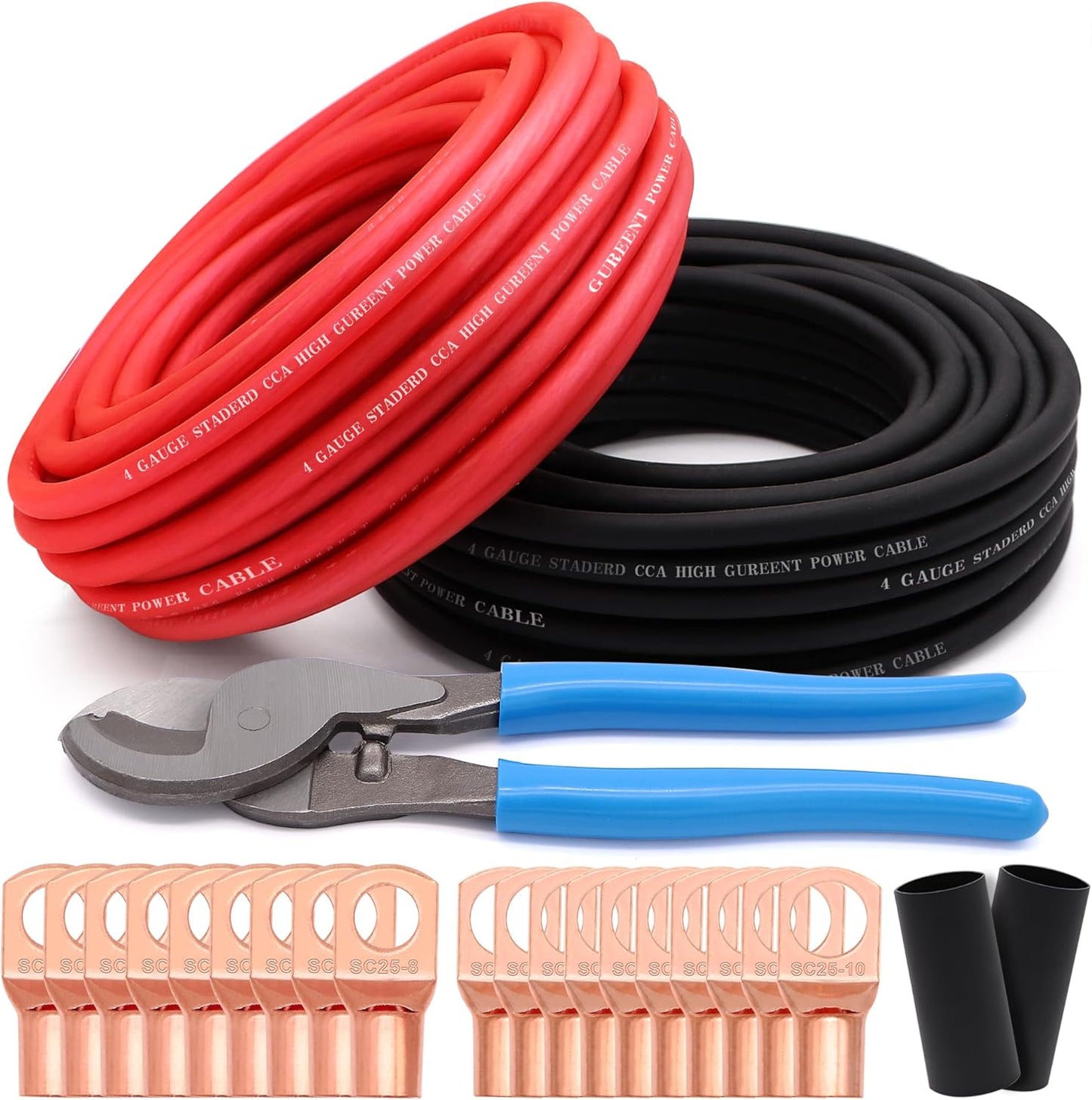 100Ft 4 Gauge CCA Car Audio Speaker Power Ground Wiring Kit