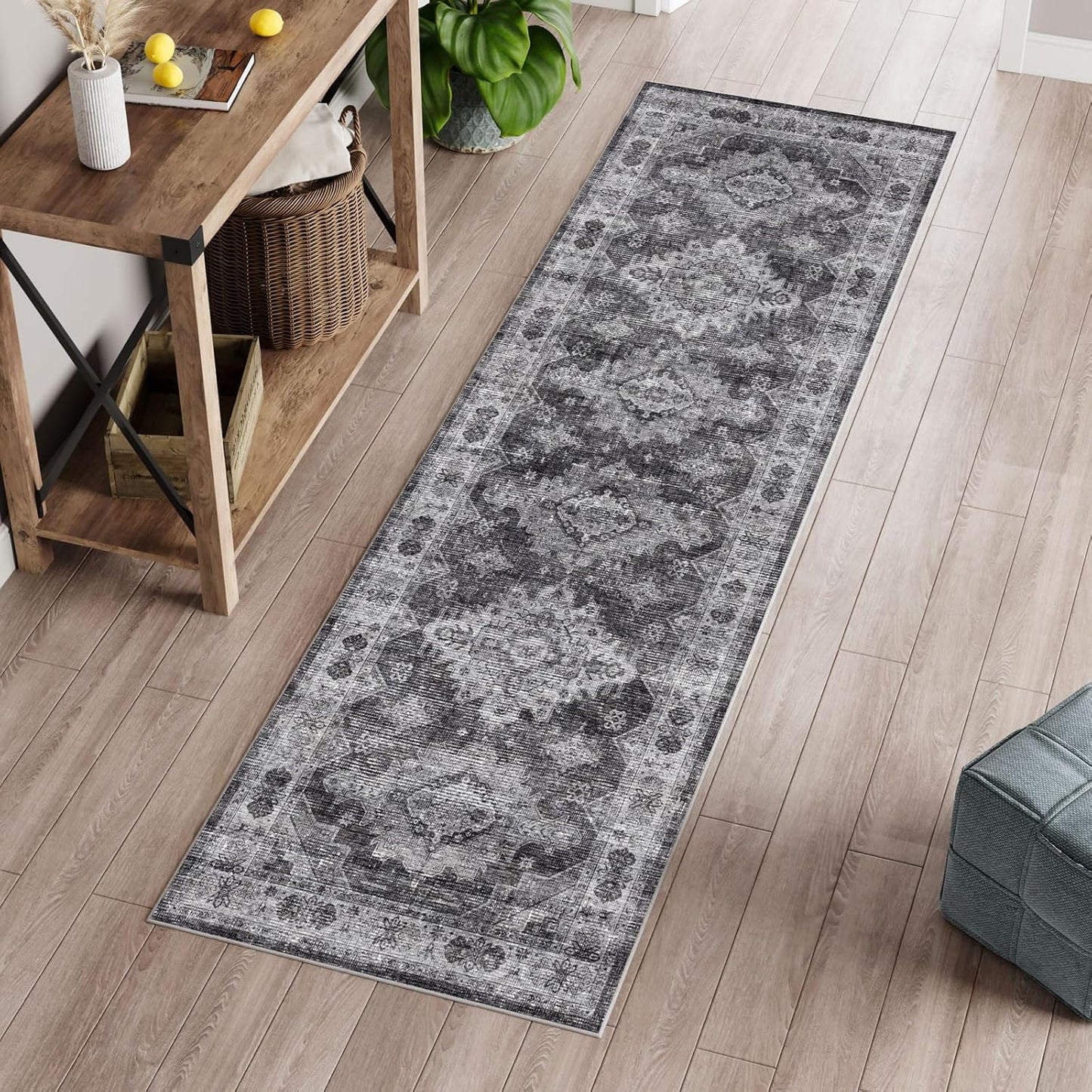 Dripex Washable Runner Rug 2x6 Non-Skid Vintage Kitchen Mat