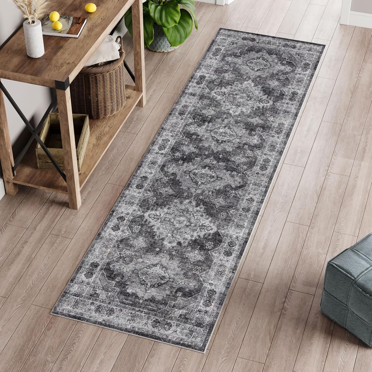 Dripex Washable Runner Rug 2x6 Non-Skid Vintage Kitchen Mat