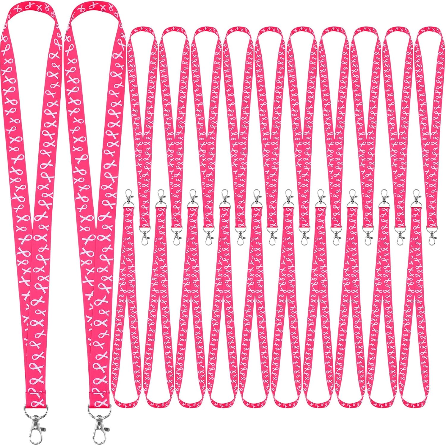 Berlune Breast Cancer Awareness Lanyards with Badge Clip for All