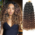 GoGo Curl Water Wave Crochet Hair Ombre Brown 18in - Natural Waves
