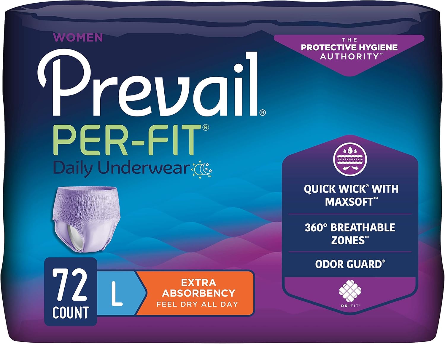 Prevail Per-Fit Women's Daily Underwear, Extra Absorbency