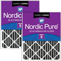 Nordic Pure 20x24x4 MERV 8 Pleated Plus Carbon Filters 2 Pack