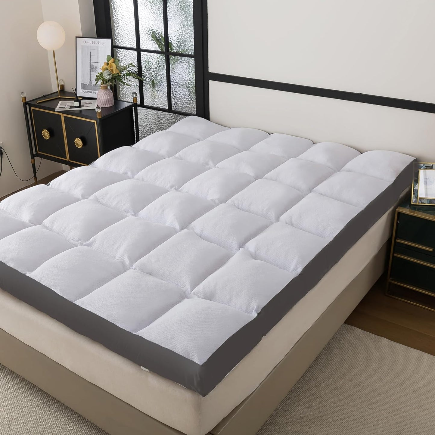 WhatsBedding Memory Foam Mattress Topper for Full Size Beds