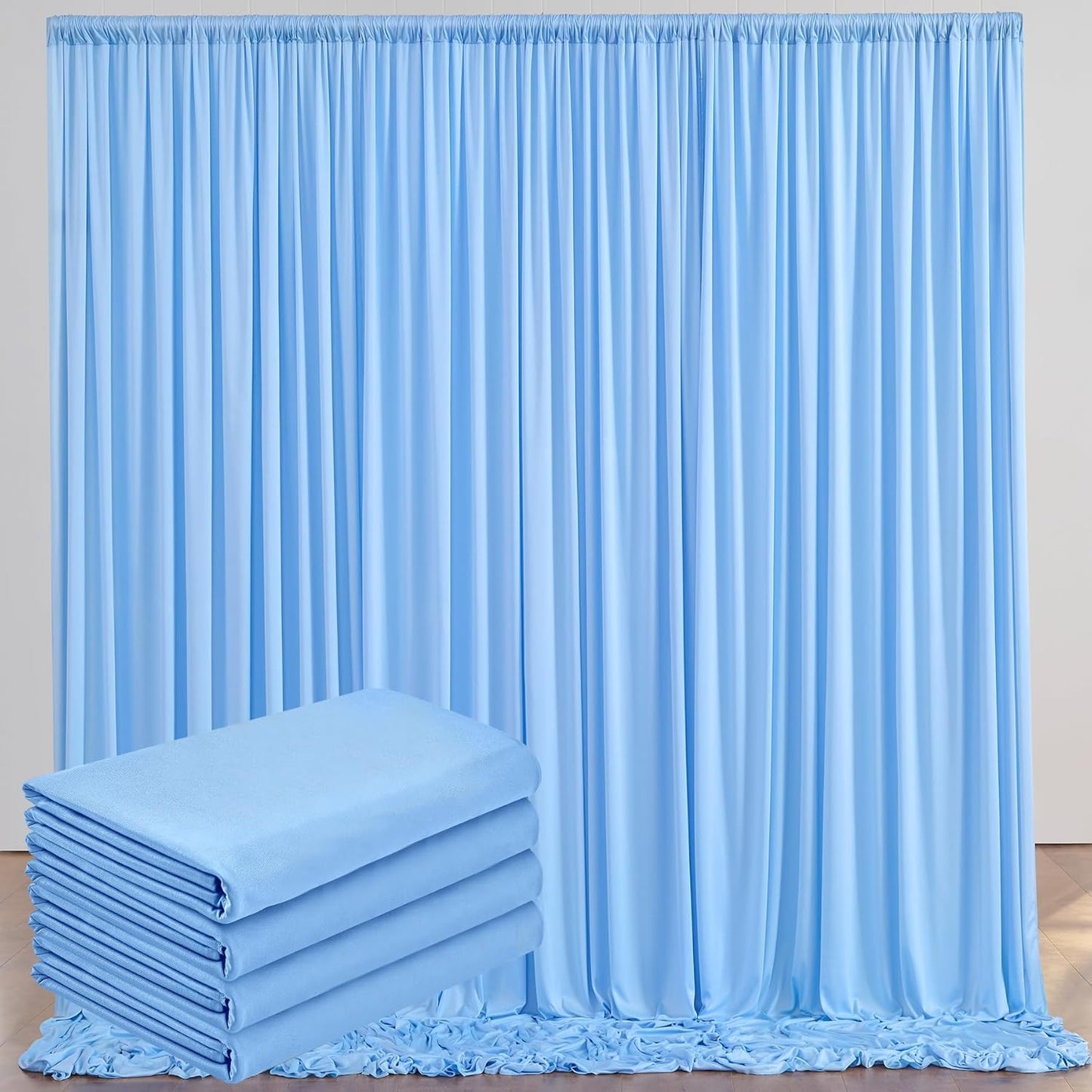10ftx20ft Baby Blue Wrinkle-Free Backdrop for Party Events