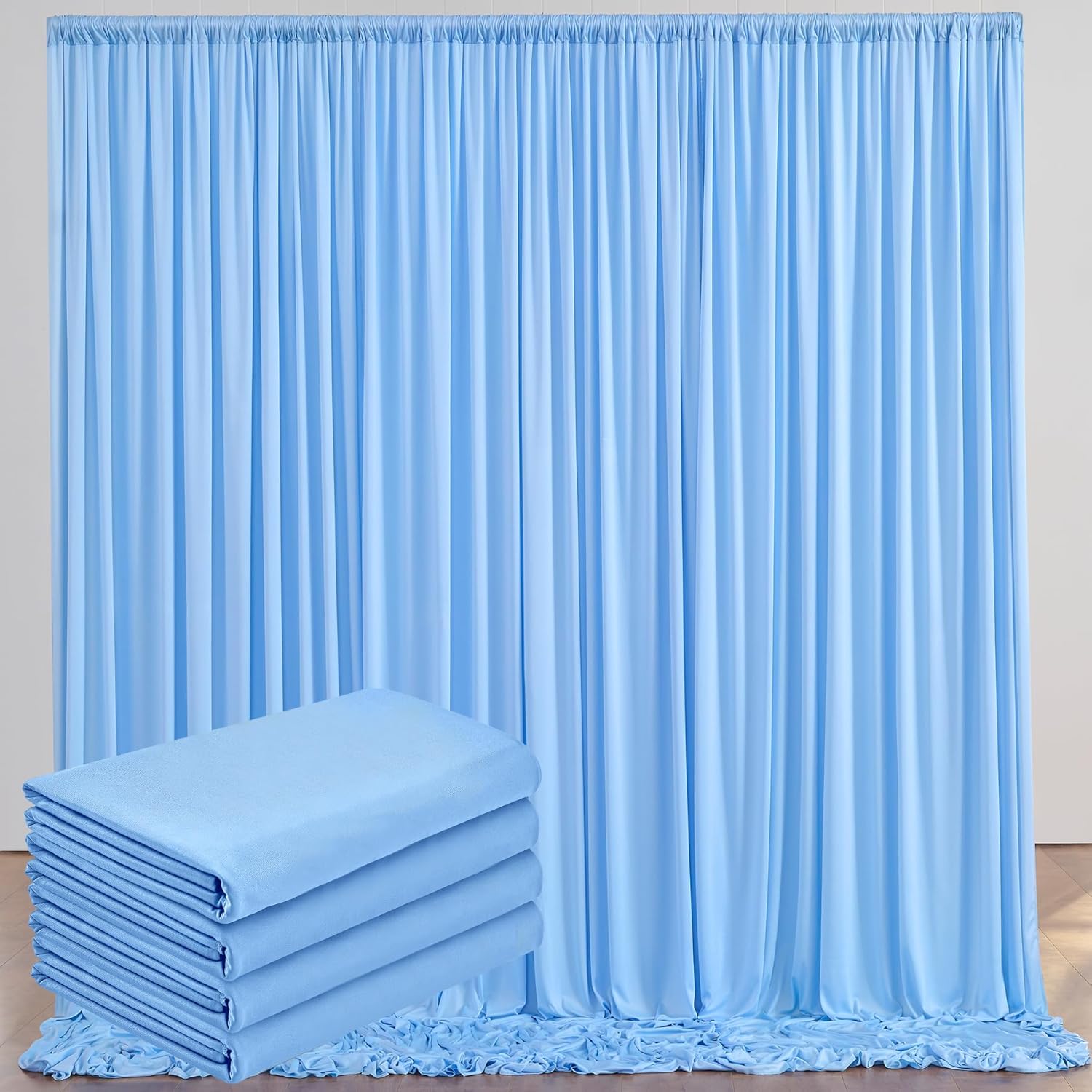 10ftx20ft Baby Blue Wrinkle-Free Backdrop for Party Events