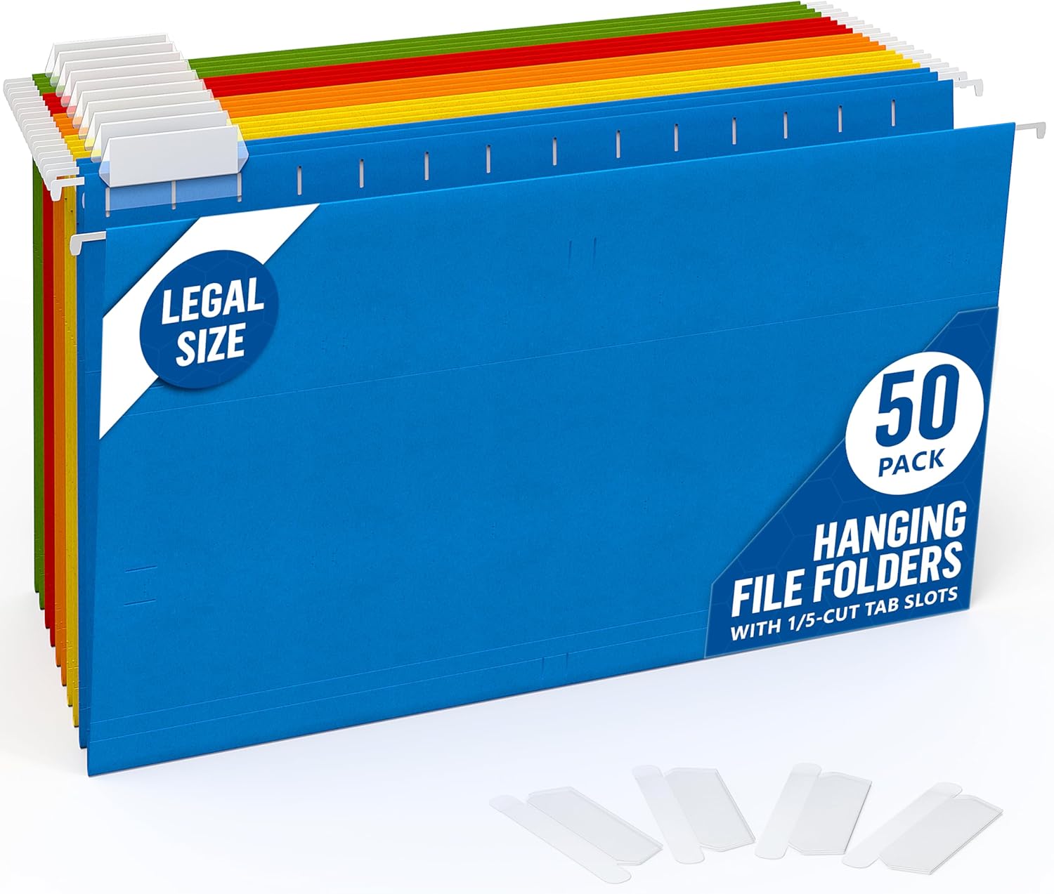 50 Pack Hanging File Folders for Legal Size Documents Organization