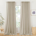 Linen Textured Semi Sheer Curtains 52 in x 108 in - Soft Light Control