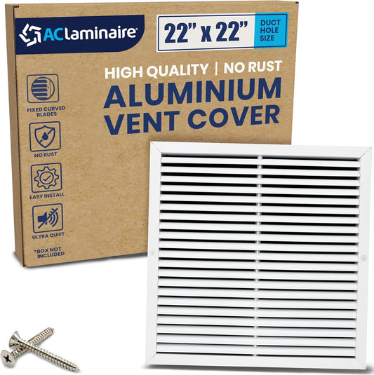 22in x 22in Aluminum Return Grille for Ceiling or Wall Use