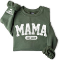 Personalized Mama Sweatshirt with Kids Names on Sleeve - Custom New