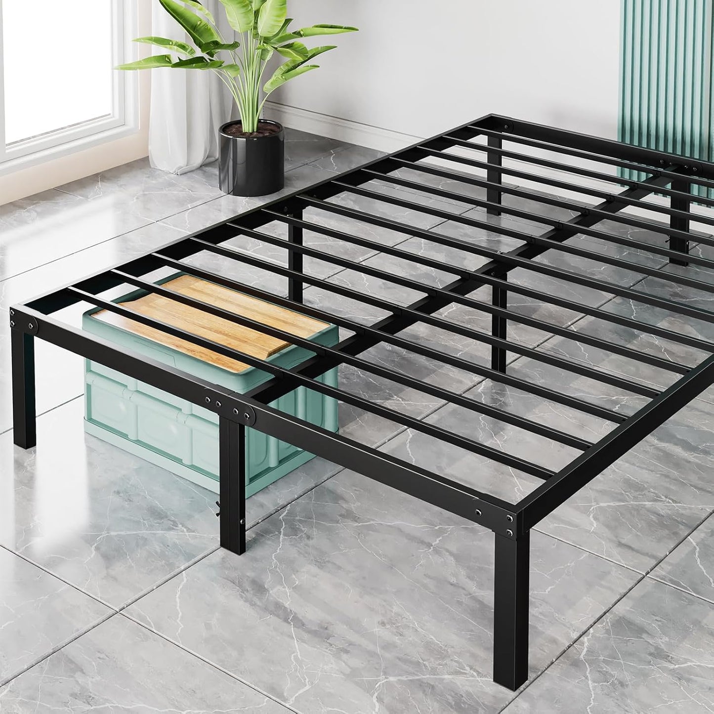 Sweetcrispy Queen Bed Frame - Heavy Duty Metal Platform Bed