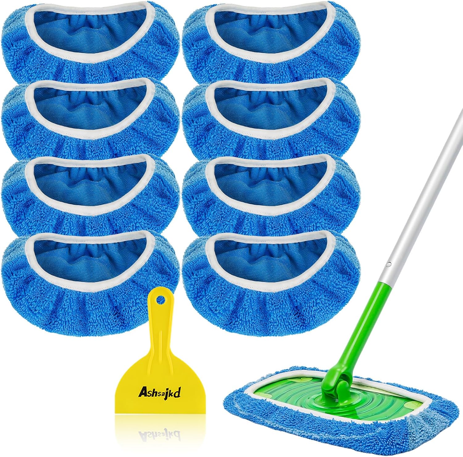 8 Pack Microfiber Sweeper Pads | Reusable & Compatible | 10-12inch Mops