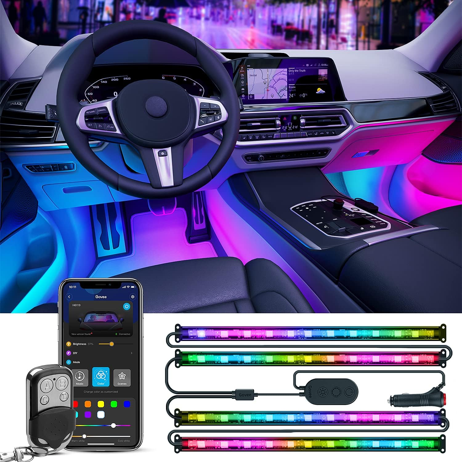 Govee Car Lights - Smart RGBIC Interior LED Lights for Decor