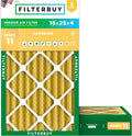 Filterbuy 16x25x4 MERV 11 Allergen Defense Air Filters - 2 Pack