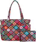 TOPDesign Puffer Tote Bag for Women - Lightweight Quilted Work Tote