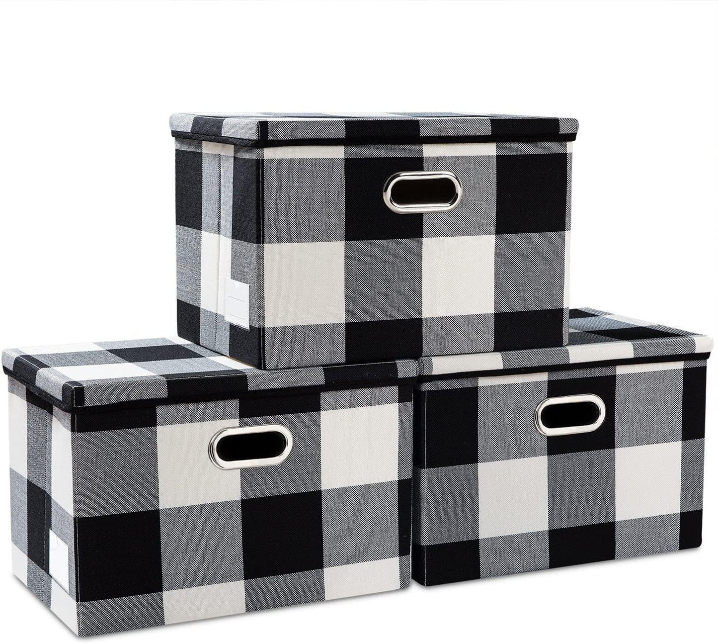 PRANDOM Large Collapsible Storage Bins with Lids for Home Use