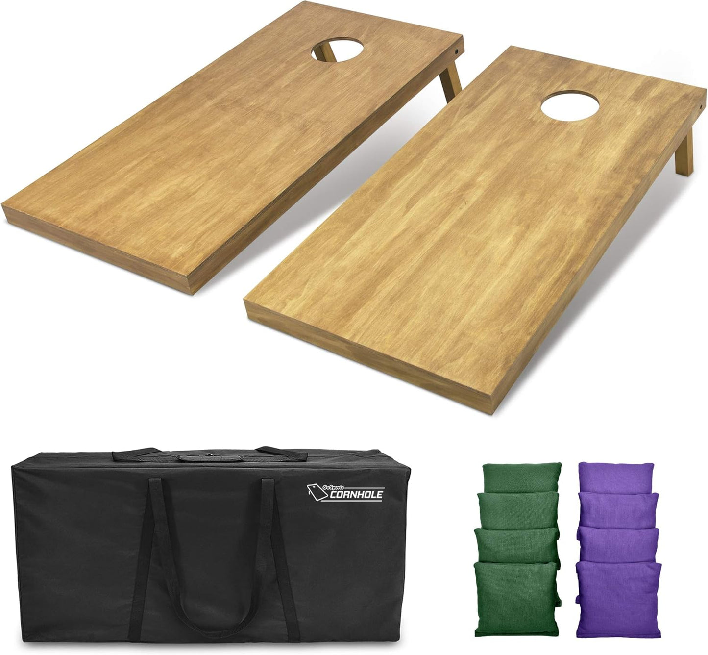GoSports 4 ft x 2 ft Wooden Cornhole Boards Set for Fun