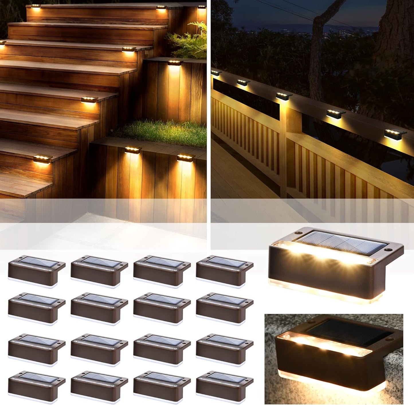 SOLPEX Solar Fence Lights - Waterproof Outdoor LED Lighting