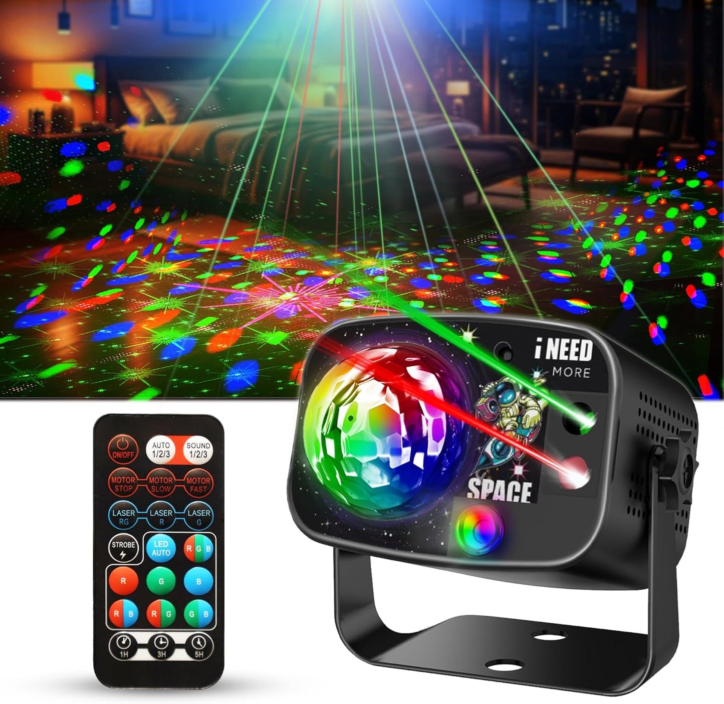 Stage Lights Sound Activated Disco Ball Light for Parties