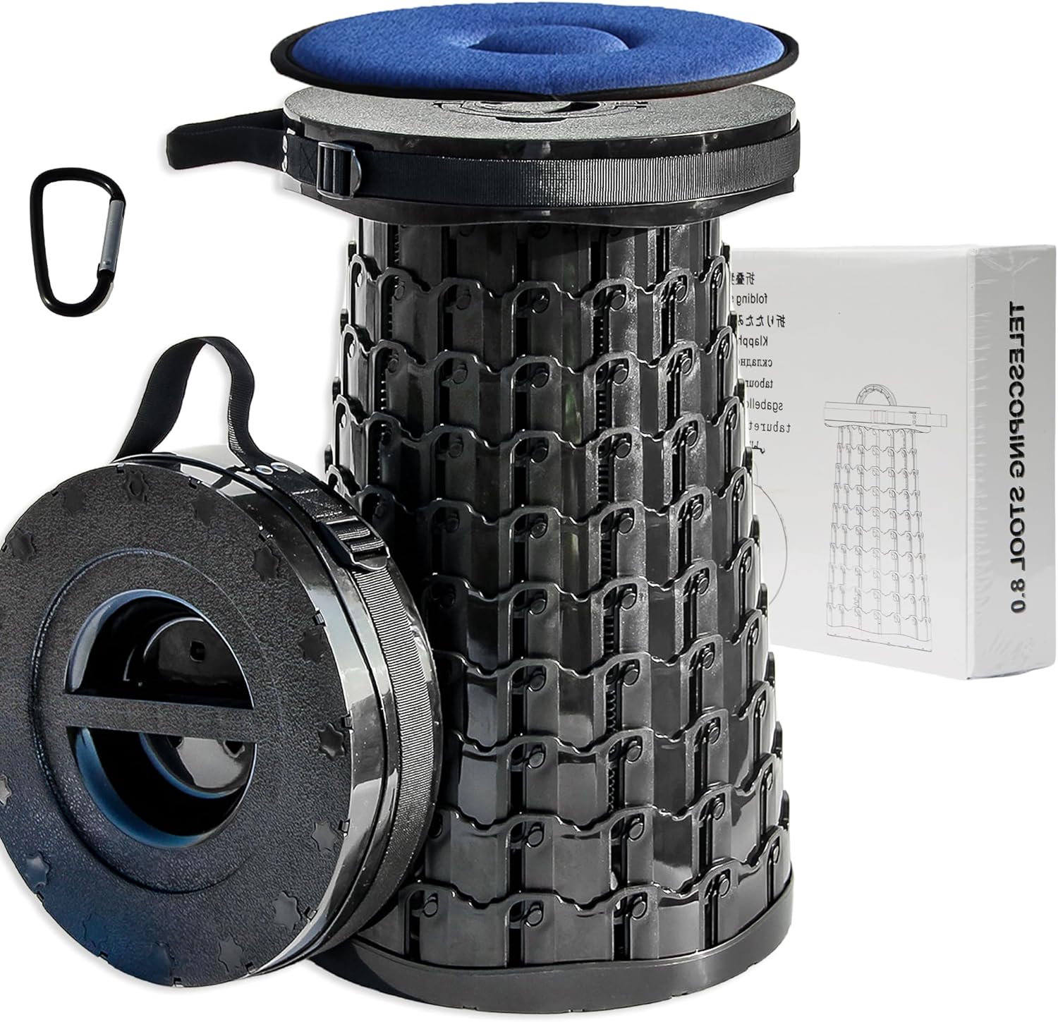 Collapsible Stool with Cushion for Outdoor Activities and Travel