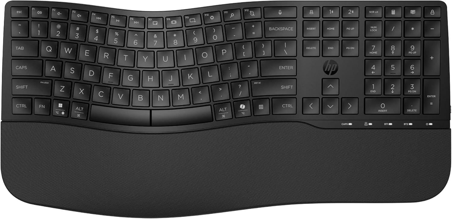 HP Comfort Dual-Mode Keyboard - Adjustable & Unifying Dongle