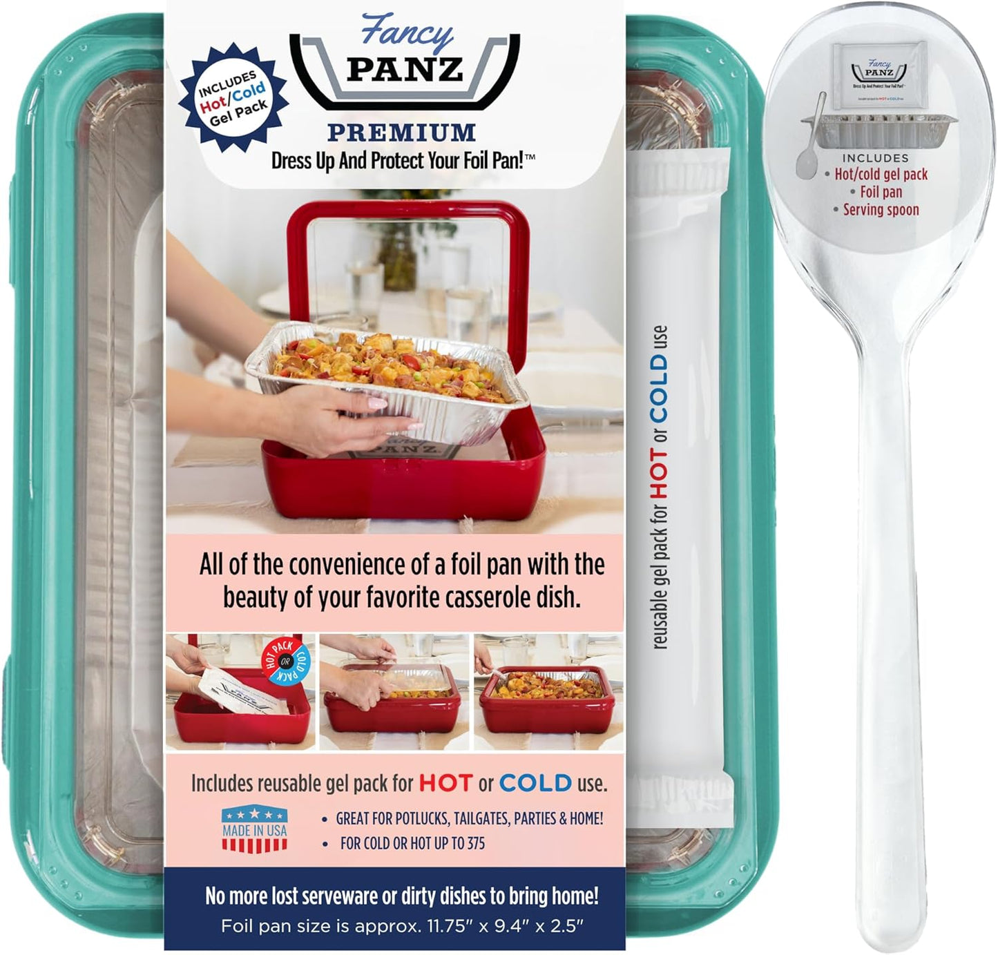 Fancy Panz Aqua Aluminum Foil Pan Carrier for Easy Serving
