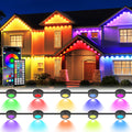 150 FT Permanent Outdoor Lights - Waterproof RGB Eave & Ground Stakes
