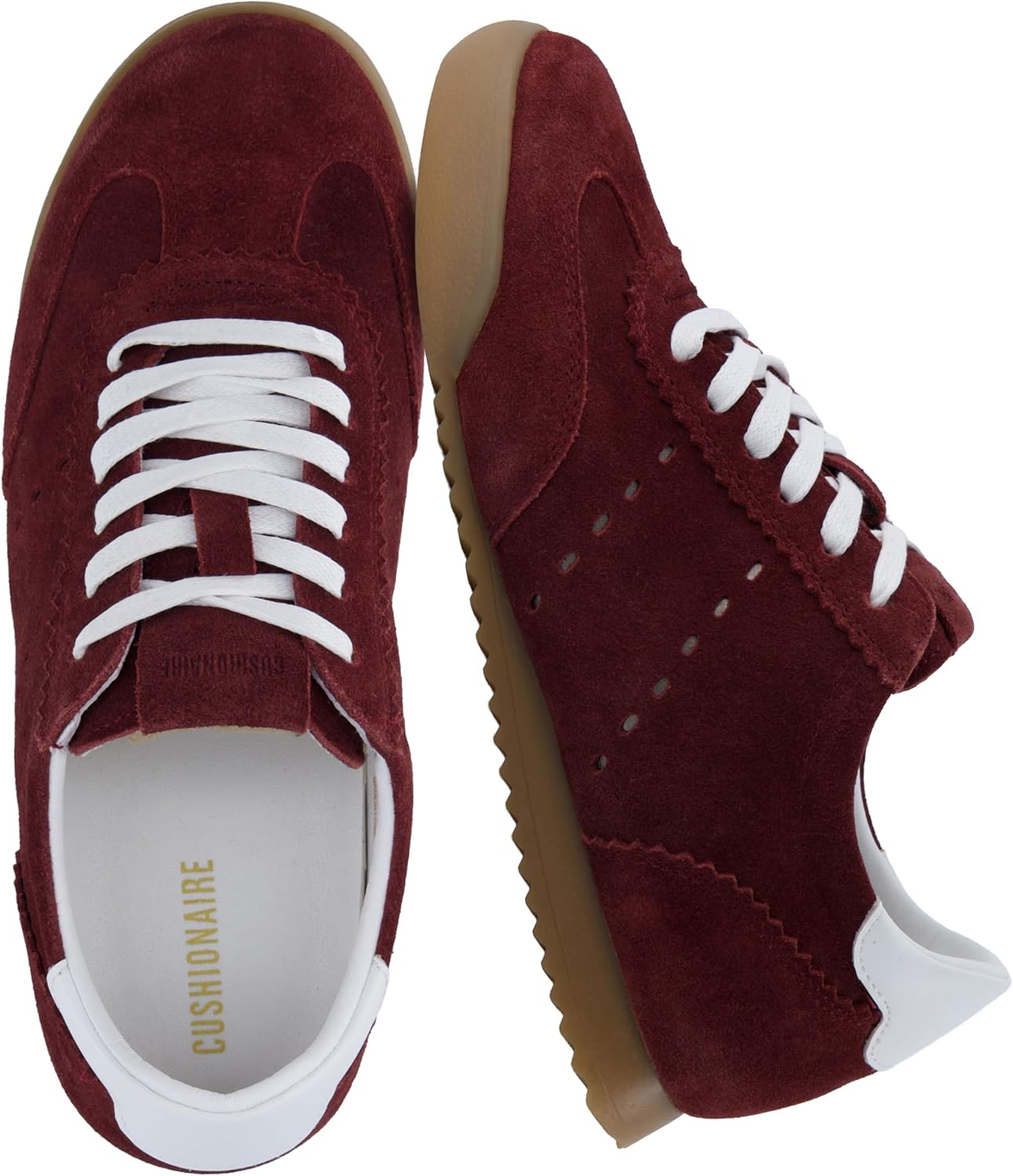 CUSHIONAIRE Tick Tock Women's Genuine Leather Lace-Up Sneakers