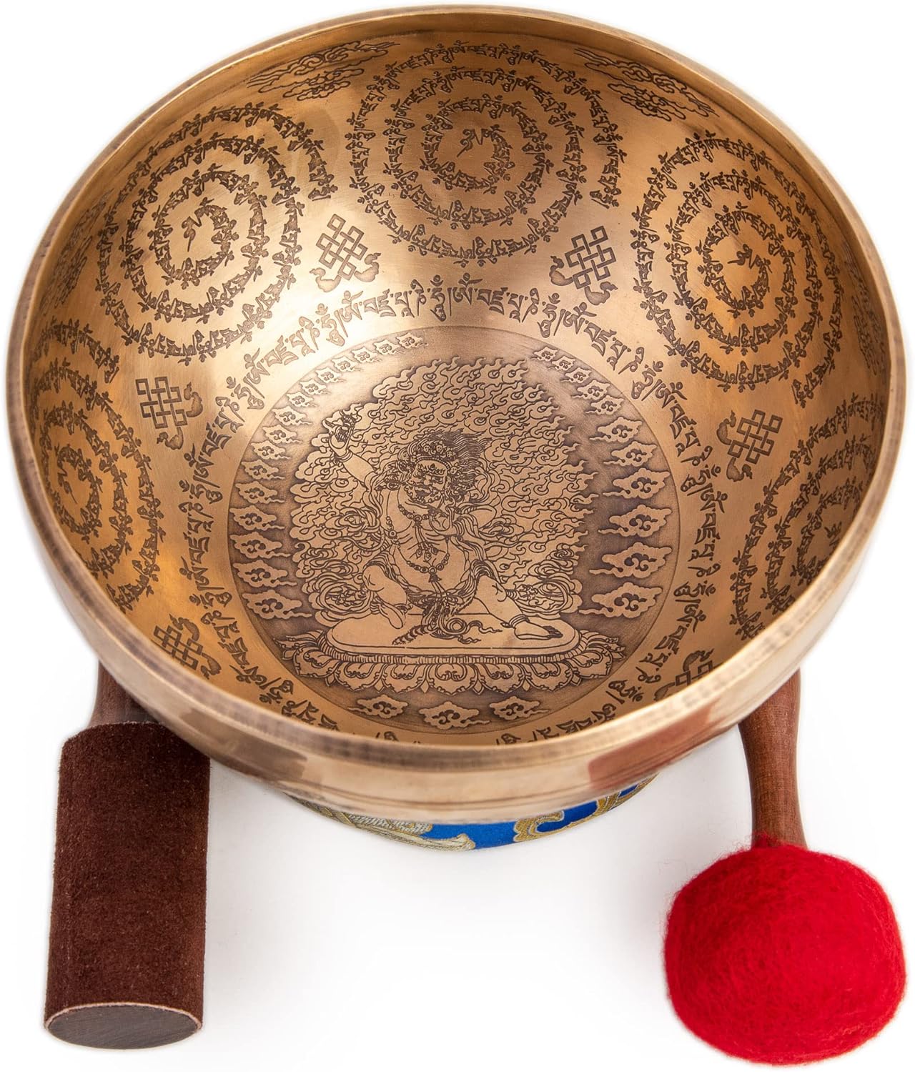 Large Tibetan Singing Bowl Set for Meditation and Yoga Practice