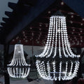 Hanging Solar Chandelier Outdoor, 30 Cool White Lights Acrylic Beads