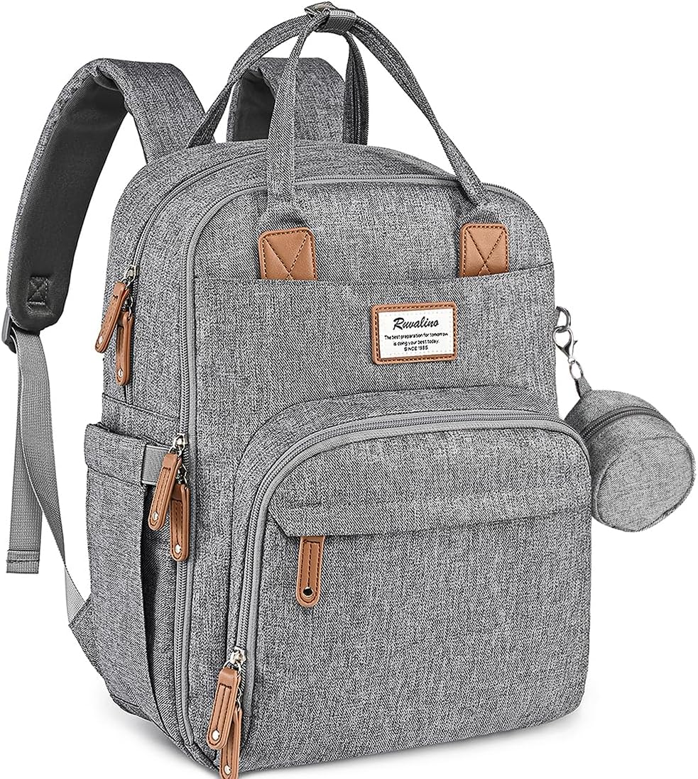 RUVALINO Expandable Diaper Bag Backpack for Baby Essentials