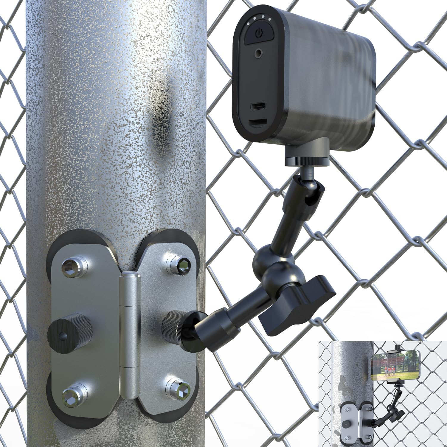 Magnetic Fence Mount for Mevo Start and Action Cameras