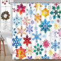 Festive Snowflake Xmas Shower Curtain Set by FILMILIL