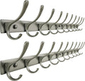 SKOLOO Coat Rack Wall Mounted 10 Hooks Pack of 2 - Heavy Duty Matte