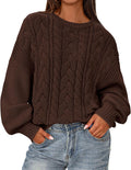 Fall Cable Knit Sweater for Women - Cozy Oversized Pullover